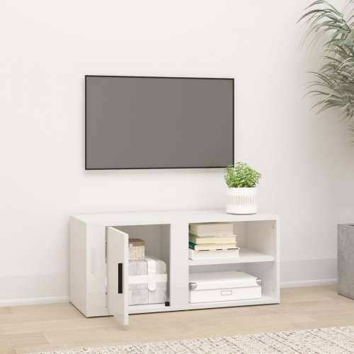 TV ormarić sjajni bijeli 80 x 31,5 x 36 cm konstruirano drvo - Visoko sjajno bijela 1 Cijena