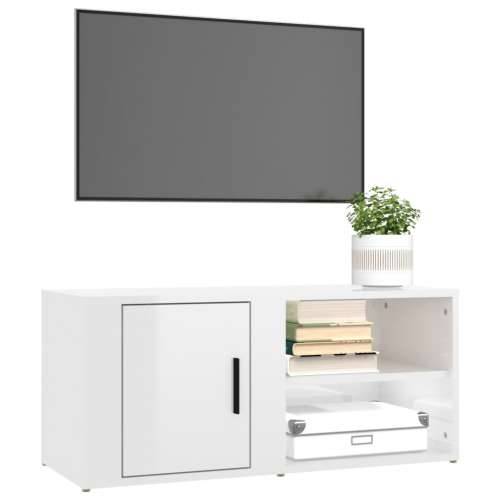 TV ormarić sjajni bijeli 80 x 31,5 x 36 cm konstruirano drvo - Visoko sjajno bijela 1 Cijena