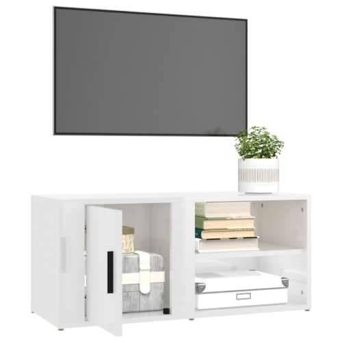 TV ormarić sjajni bijeli 80 x 31,5 x 36 cm konstruirano drvo - Visoko sjajno bijela 1 Cijena