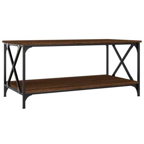 Stolić za kavu smeđi 100x50x45 cm konstruirano drvo i željezo - Smeđi hrast 1 100 cm 50 cm Cijena