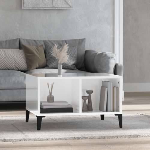 Stolić za kavu sjajni bijeli 60x50x36,5 cm konstruirano drvo - Visoko sjajno bijela 1 Cijena