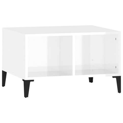 Stolić za kavu sjajni bijeli 60x50x36,5 cm konstruirano drvo - Visoko sjajno bijela 1 Cijena