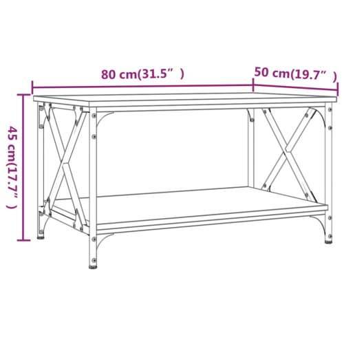 Stolić za kavu smeđi 80x50x45 cm konstruirano drvo i željezo - Smeđi hrast 1 80 cm 50 cm Cijena