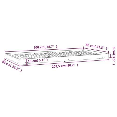 Okvir kreveta bez madraca bijeli 80x200 cm od borovine - Bijela 80 x 200 cm Cijena