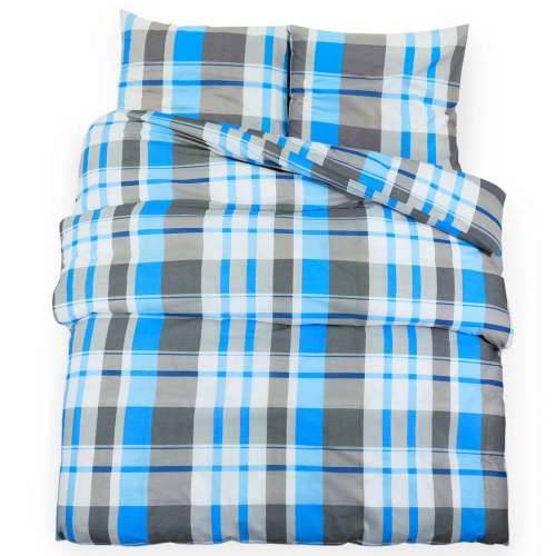 Set posteljine za poplun plavo-sivi 200 x 200 cm pamučni - plava i siva 200 x 200 cm + 80 x 80 cm 1 Cijena