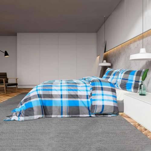 Set posteljine za poplun plavo-sivi 200 x 200 cm pamučni - plava i siva 200 x 200 cm + 80 x 80 cm 1 Cijena