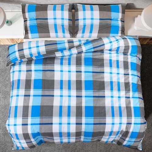 Set posteljine za poplun plavo-sivi 200 x 200 cm pamučni - plava i siva 200 x 200 cm + 80 x 80 cm 1 Cijena