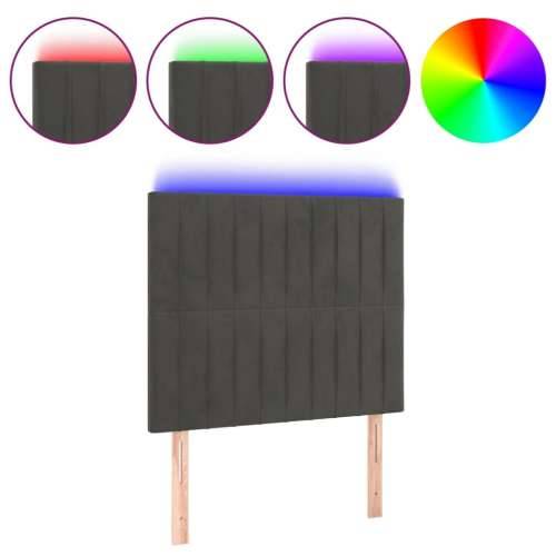 LED uzglavlje tamnosivo 100x5x118/128 cm baršunasto  - Tamno siva 100 x 5 x 118/128 cm 1 Cijena