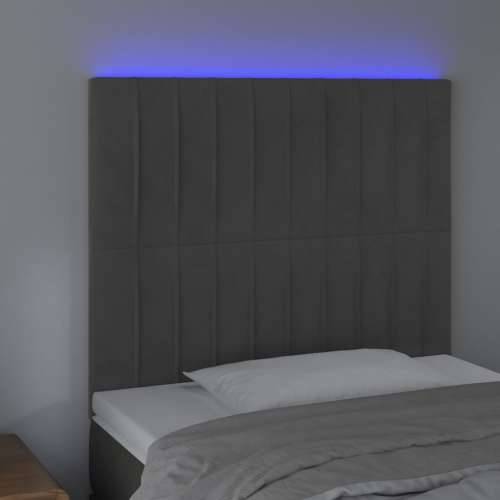 LED uzglavlje tamnosivo 100x5x118/128 cm baršunasto  - Tamno siva 100 x 5 x 118/128 cm 1 Cijena