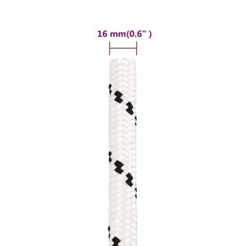 Pleteni brodski konop bijeli 16 mm x 50 m poliesterski Cijena
