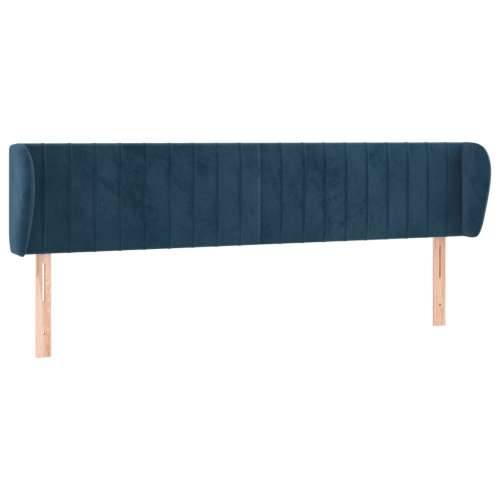 Uzglavlje s ušima tamnoplavo 203x23x78/88 cm baršunasto - Tamno plava 203 x 23 x 78/88 cm 1 Cijena