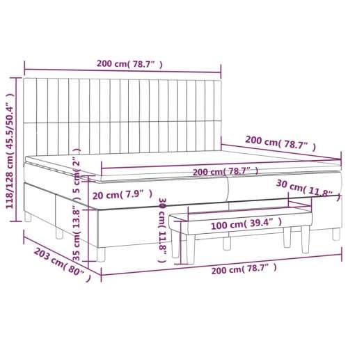 Krevet s oprugama i madracem tamnosivi 200x200 cm baršunasti - Tamno siva 200 x 200 cm Okomite pruge Cijena