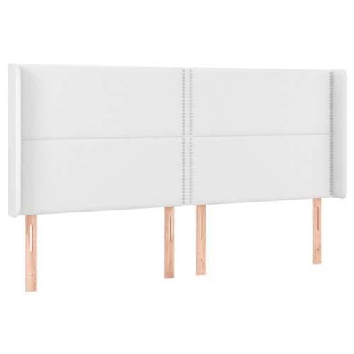 Krevet box spring s madracem LED bijeli 160x200 cm umjetna koža - Bijela 160 x 200 cm Obično s čavlima Cijena