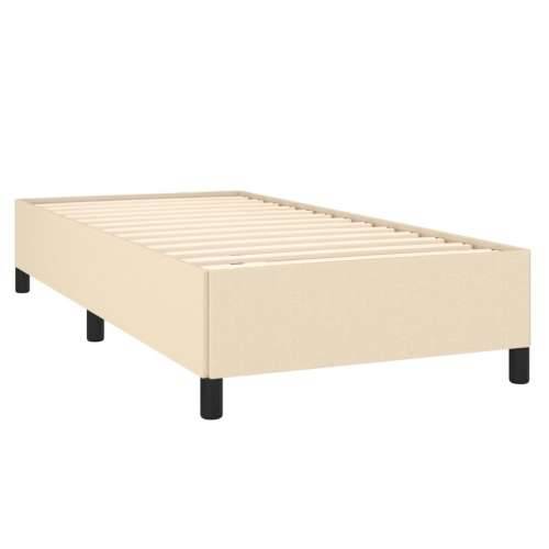 Krevet s oprugama i madracem krem 90 x 190 cm od tkanine - Krema 90 x 190 cm Gladak dizajn Cijena