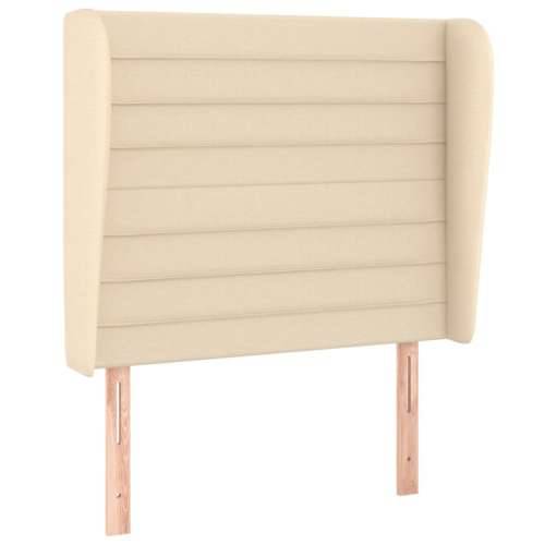 Krevet s oprugama i madracem krem 90 x 190 cm od tkanine - Krema 90 x 190 cm vodoravne pruge Cijena