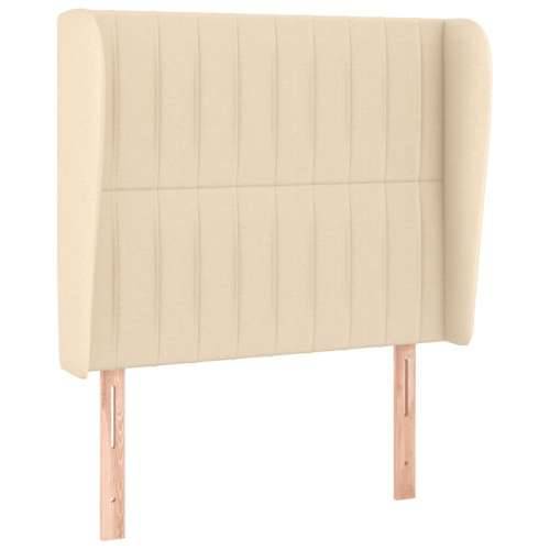 Krevet s oprugama i madracem krem 90 x 190 cm od tkanine - Krema 90 x 190 cm Okomite pruge Cijena