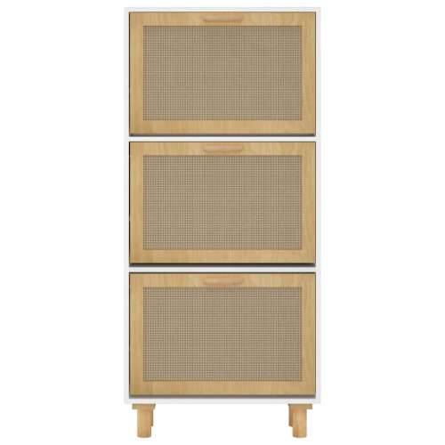 Ormarić za cipele bijeli 52 x 25 x 115 cm drvo i prirodni ratan - Bijela 1 115 cm 25 cm Cijena
