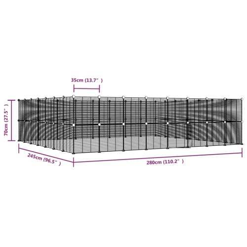 Kavez za ljubimce sa 60 panela i vratima crni 35x35 cm čelični Cijena
