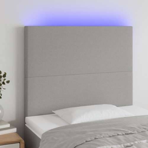 LED uzglavlje svjetlosivo 100x5x118/128 cm od tkanine - Svjetlosiva 100 x 5 x 118/128 cm 1 Cijena