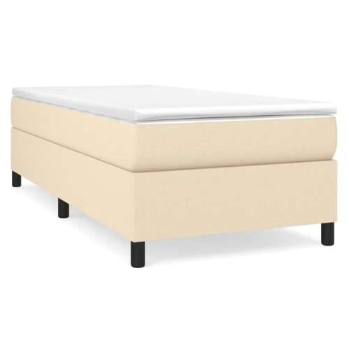 Krevet s oprugama i madracem krem 90 x 190 cm od tkanine - Krema 90 x 190 cm 35 cm Cijena