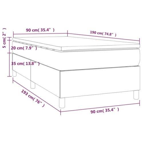 Krevet s oprugama i madracem krem 90 x 190 cm od tkanine - Krema 90 x 190 cm 35 cm Cijena