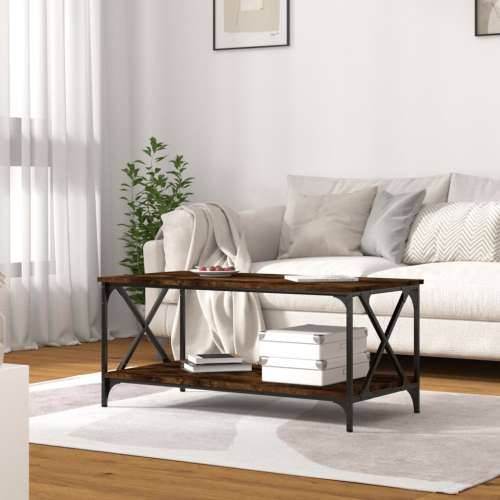 Stolić za kavu boja hrasta 100x50x45 cm od drva i željeza - Dimljeni hrast 1 100 cm 50 cm Cijena