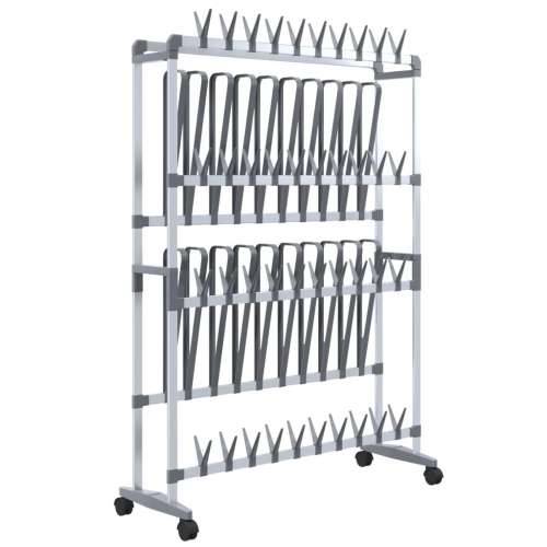 Stalak za cipele s kotačićima srebrni 89 x 27 x120 cm Cijena