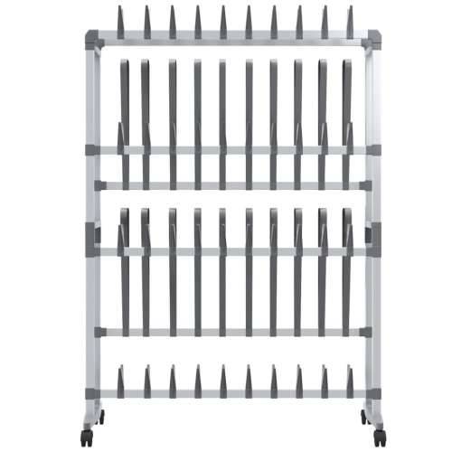 Stalak za cipele s kotačićima srebrni 89 x 27 x120 cm Cijena