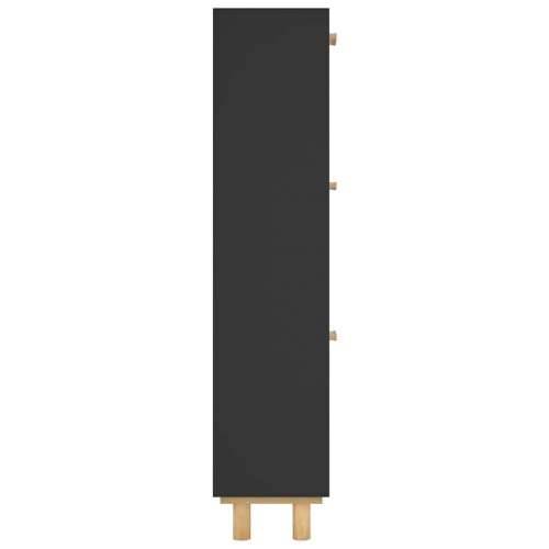 Ormarić za cipele crni 52 x 25 x 115 cm drvo i prirodni ratan - Crna 1 115 cm 25 cm Cijena