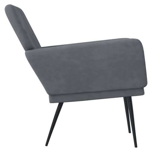 Fotelja tamnosiva 62 x 79 x 79 cm baršunasta Cijena