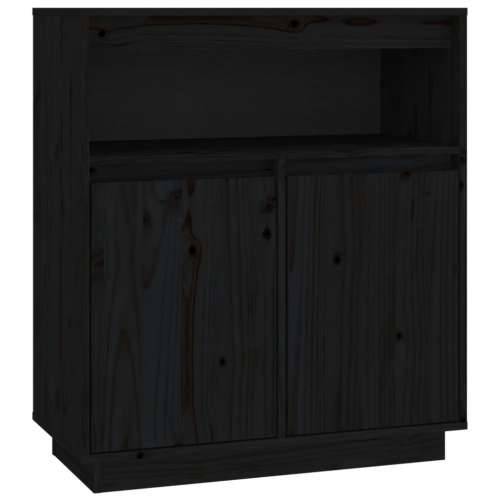 Komoda crna 70 x 34 x 80 cm od masivne borovine - Crna 1 Cijena