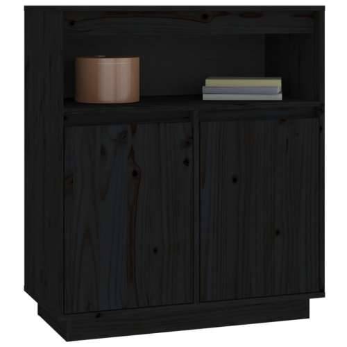 Komoda crna 70 x 34 x 80 cm od masivne borovine - Crna 1 Cijena