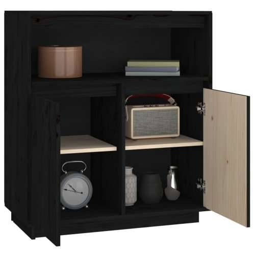 Komoda crna 70 x 34 x 80 cm od masivne borovine - Crna 1 Cijena