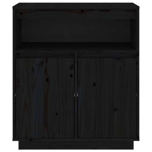 Komoda crna 70 x 34 x 80 cm od masivne borovine - Crna 1 Cijena