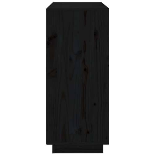 Komoda crna 70 x 34 x 80 cm od masivne borovine - Crna 1 Cijena