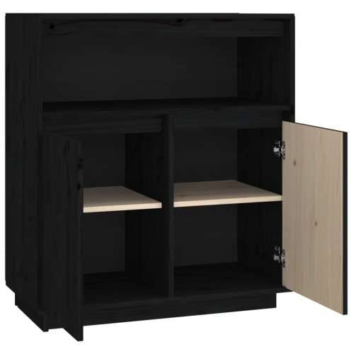 Komoda crna 70 x 34 x 80 cm od masivne borovine - Crna 1 Cijena