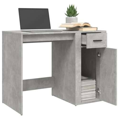 Radni stol boja betona 100 x 49 x 75 cm od konstruiranog drva Cijena