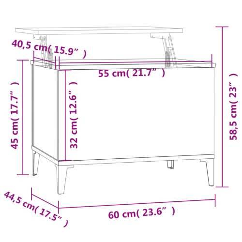 Stolić za kavu crni 60 x 44,5 x 45 cm od konstruiranog drva - Crna 1 60 cm Cijena