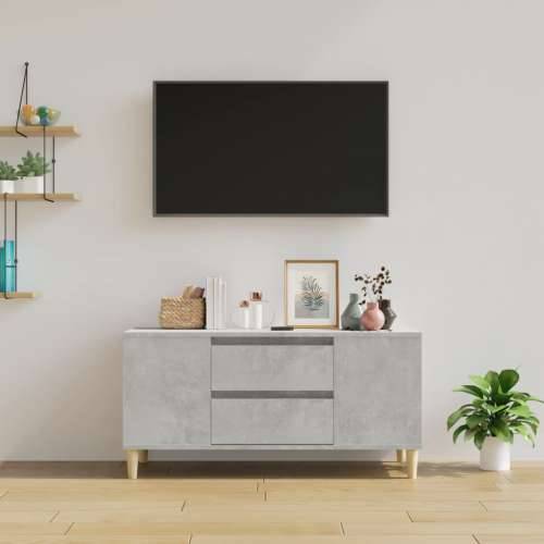 TV ormarić boja betona 102 x 44,5 x 50 cm od konstruiranog drva - Beton siva 1 Cijena