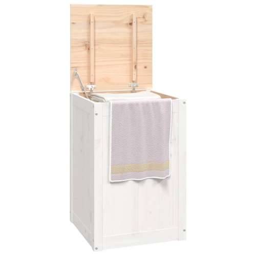 Kutija za rublje bijela 44 x 44 x 66 cm od masivne borovine - Bijela 44 x 44 x 66 cm 1 Cijena