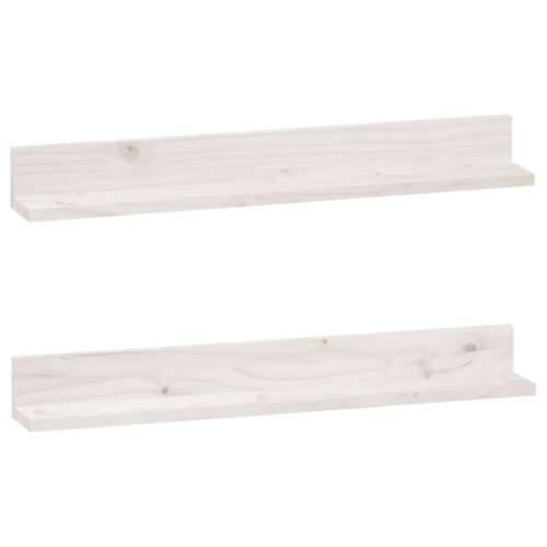 Zidne police 2 kom bijele 80 x 11 x 9 cm od masivne borovine - Bijela 80 x 11 x 9 cm 1 Cijena