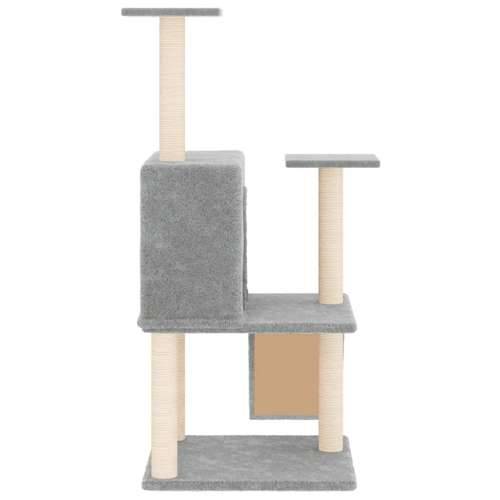 Penjalica za mačke - Kuća za mačke - Grebalica sa stupovima za grebanje svjetlosiva 109 cm - Svjetlosiva Cijena