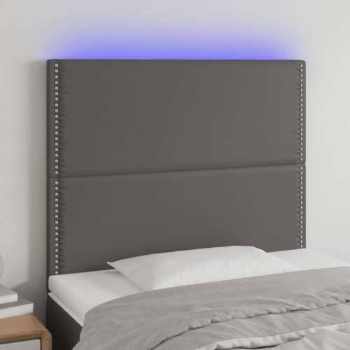 LED uzglavlje sivo 90x5x118/128 cm od umjetne kože - Siva 90 x 5 x 118/128 cm 1 Cijena