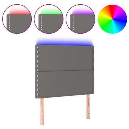 LED uzglavlje sivo 90x5x118/128 cm od umjetne kože - Siva 90 x 5 x 118/128 cm 1 Cijena