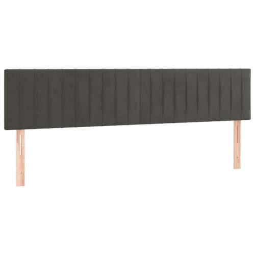 Krevet s oprugama i madracem tamnosivi 200x200 cm baršunasti - Tamno siva 200 x 200 cm Okomite pruge Cijena