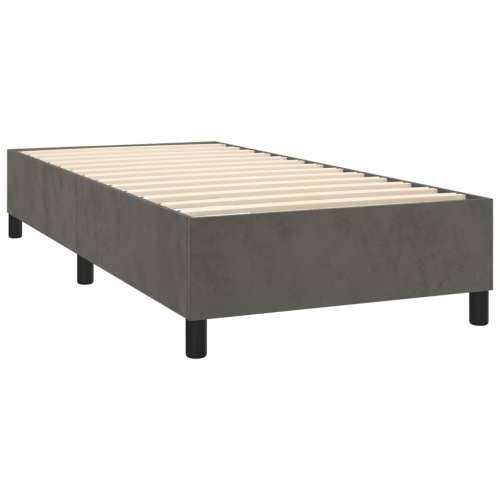 Box spring krevet s madracem tamnosivi 100x200 cm baršunasti - Tamno siva 100 x 200 cm Okomite pruge Cijena