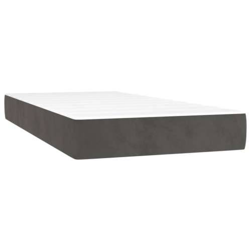 Box spring krevet s madracem tamnosivi 100x200 cm baršunasti - Tamno siva 100 x 200 cm Okomite pruge Cijena