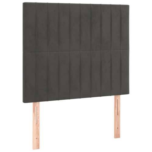 Box spring krevet s madracem tamnosivi 100x200 cm baršunasti - Tamno siva 100 x 200 cm Okomite pruge Cijena