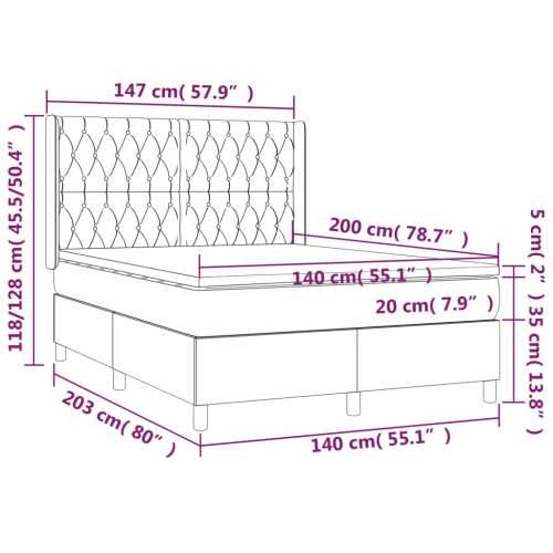 Krevet s oprugama i madracem tamnosivi 140x200 cm baršunasti - Tamno siva 140 x 200 cm Dizajn s gumbima Cijena