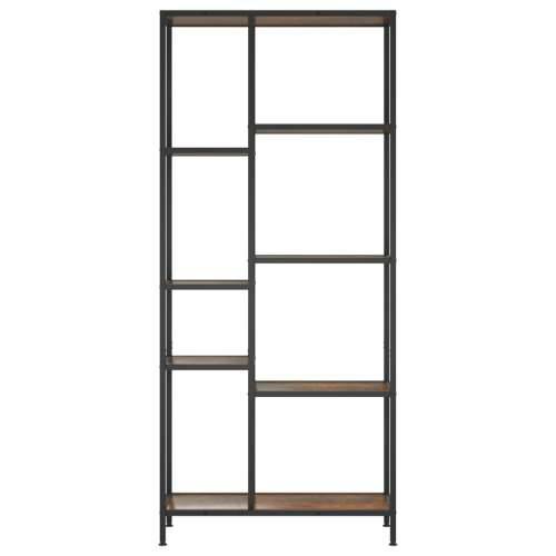 Polica za knjige 80x30x180 cm od čelika i konstruiranog drva - Tamno smeđa 1 180 cm Cijena